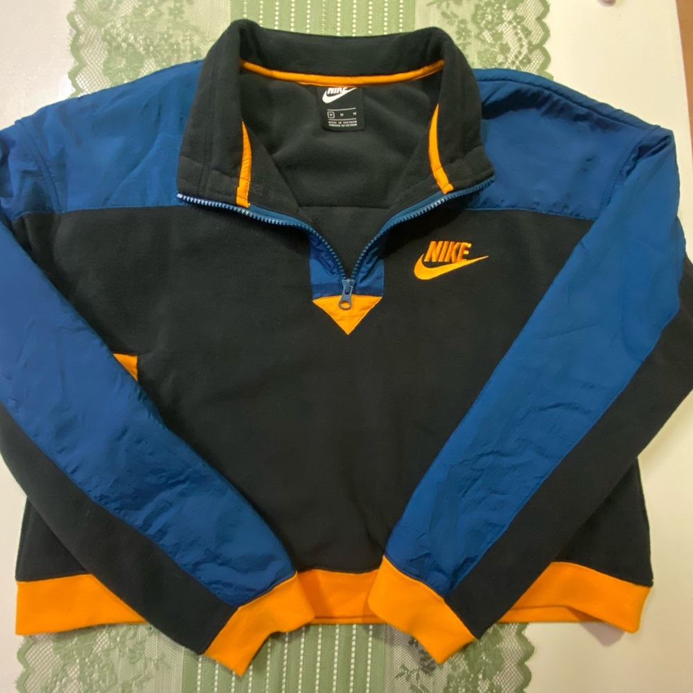 Nike Black and Blue Jacket with Orange Highlights